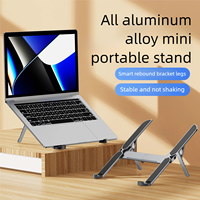 Support pour ordinateur portable en alliage d'aluminium, réglable en hauteur sur 6 niveaux, support ergonomique léger, support pliable triangulaire stable