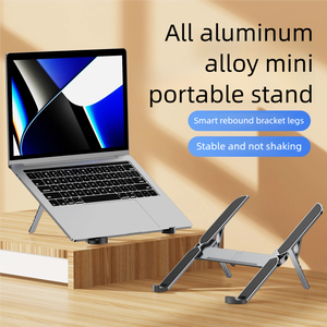 Support pour ordinateur portable en alliage d'aluminium, réglable en hauteur sur 6 niveaux, support ergonomique léger, support pliable triangulaire stable - Product Image 4