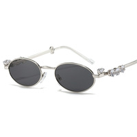 Nouvelles Lunettes de Soleil Tendance 2026 Style Instagram Unisexe, Design Ovale Diamanté, Protection UV400, Monture Complète, Tendance Y2K Naturel