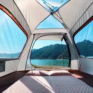 Gia Đình 4 Người Tự Động Cắm Trại Lều Với Có Thể Gập Lại Ghế Và Bảng Đặt Lều 300D Không Thấm Nước Xách Tay Upf50 + Pop up Nhanh Chóng Mở - Product Image 2