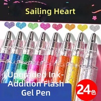 Stylos gel pailletés esthétiques 12 couleurs, marqueurs pastel scintillants, pack de papeterie pour scrapbooking, bricolage et cartes cadeaux