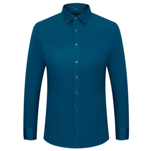 Camicie classiche a maniche lunghe da <span class=keywords><strong>uomo</strong></span> Slim Fit camicia formale elastica abiti da ufficio - Product Image 6