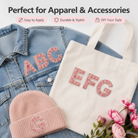 Patch personnalisé en lettres perlées, initiales, appliqué, badge à coudre ou à repasser pour vêtements de filles, vestes, sacs, chapeaux, chaussures