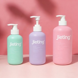 Round PET Plastic <b>Pump</b> <b>Bottles</b> 250ml 300ml 500ml for Shampoo and Conditioner Series Facial Cleansing Oil Detergent Packaging - Product Image 6