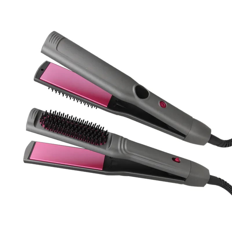 Custom OEM Hair Irons Super Wide Titanium Plate Flat Iron comb Professional Wholesale Hair Straightener