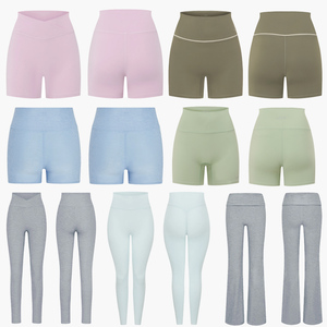 Leggings courts de yoga pour femmes, séchage rapide, haute élasticité, tissu recyclé, respirant, vêtements de loisirs, fabrication en usine - Product Image 1