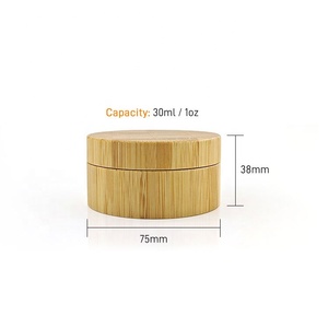 Estuche compacto <span class=keywords><strong>de</strong></span> bambú todo en uno para polvos sueltos, contenedor <span class=keywords><strong>de</strong></span> 1 oz con logotipo grabado, tarro <span class=keywords><strong>de</strong></span> maquillaje <span class=keywords><strong>de</strong></span> bambú con esponja - Product Image 6
