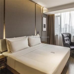 3 Star Hotel Bedroom Furniture Set Custom <b>Queen</b> King <b>Size</b> Wooden <b>Bed</b> Base Frame with Upholstered Headboard Wall Unit Nightstands - Product Image 2