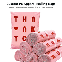 Sachet d'Expédition Poly Pink Merci Écologique Biodégradable Impression Logo Vêtements et Chaussures Emballage Courrier