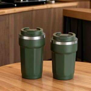 Stainless Steel Tumbler Double Wall Vacuum Insulated Travel Mug With Lid Minimalist Design Black Straight <b>Cup</b> - Product Image 6