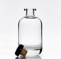 Prix d'usine Bouteille en verre pour spiritueux 500 ml Vide Bouteille de liqueur/rhum 375 ml Mini Bouteille en verre pour gin 200 ml Bouteille diffuseur d'arômes ronde