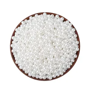 Ktg厂家批发2毫米18毫米白色宽松塑料ABS圆形珍珠珠饰饰品