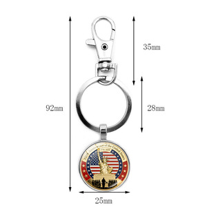 Porte-clés Souvenir Commémoratif de Luxe en Métal Personnalisé OEM, Édition Limitée, Breloque Émaillée Américaine Découpée - Product Image 4