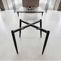 Base de chaise de canapé d'hôtel minimaliste en fonte de fer noir mat, conique, à 4 pieds, uniquement la base, pièces de rechange, installation facile