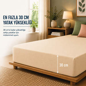 Drap-housse Karden Flower Premium en jersey 100 % coton, tailles simple et double, beige clair, literie d'hôtel, doux, respirant, durable - Product Image 5