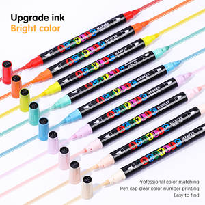 Dubbele Punt Op Water Gebaseerde Acrylverf Markeerstift Set Oem Kleuren Vloeibare Fluorescerende/Glow Dark Rock Painting Art Markers - Product Image 2