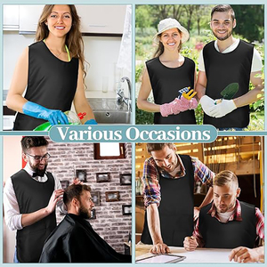 Tablier de travail personnalisé avec logo, veste uniforme, cape, tablier de ménage, tablier de cuisine, de pâtisserie, de styliste avec 2 poches - Product Image 5