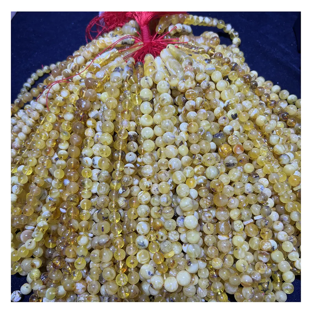 Bijoux en ambre naturel Perles en ambre russe 10-14mm Perles de prière musulmane Imam pas cher
