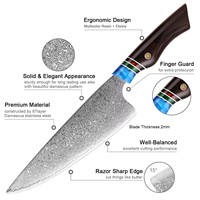 Couteau de boucher en acier Damas de qualité supérieure à 67 couches, couteau à découper la viande, couteau à hacher, couteau de cuisine, outils utilitaires de haute qualité