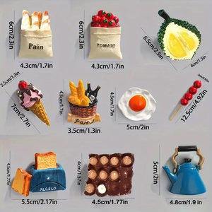 Nouvel Autocollant Magnétique Créatif 3D en Résine Alimentaire Simulée, Décoration Mignonne et Chaleureuse pour la Maison, Autocollant à Ventouse pour Réfrigérateur de Cuisine - Product Image 2