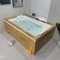 Icegalax Moderne Acrylique Jakuzzi Intérieur Baignoire De Massage Hydromassage Fibre De Verre Double Whirlpool Spa Baignoire