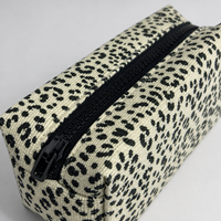Sac cosmétique en toile de haute qualité beige et noir à imprimé léopard, pochette de rangement portable pour le maquillage, pour les femmes, utilisation quotidienne et en voyage