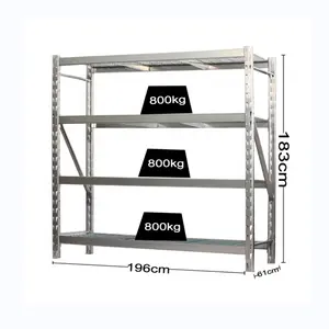 Manufacture Factory 800kg/Layer Galvanized Metal Light Duty Warehouse Storage Rack Shelf