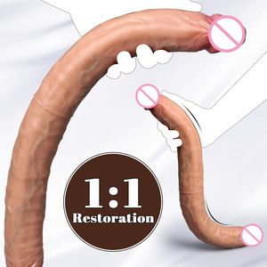 Dildo de Doble Cara de Silicona Suave y Flexible, Realista, Largo y Grueso, con Venas, para Uso Vaginal y Anal, Juguete Sexual para Lesbianas y Gays - Product Image 6