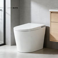 WC intelligent avec bidet intégré, allongé, eau chaude, capteur de pied, siège chauffant, veilleuse LED, en céramique, vente en gros