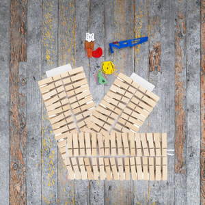 Pinzas de Ropa de Madera Ecológicas y Duraderas para Manualidades, con Colores Impresos, para Niños, Ropa de Cama, Bolsas y Almacenamiento en la Sala de Estar - Product Image 3