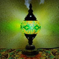 Lámpara de Mesa de Vidrio Teñido Hecha a Mano de Estilo Art Deco Turco, Base para Bombilla E14/E26, LED AC, para Iluminación Romántica Junto a la Cama