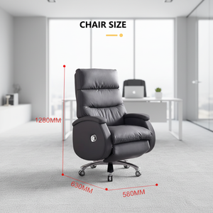 Sedia da Ufficio Direzionale di Lusso in Pelle PU Marrone, Poltrona Ergonomica Reclinabile per Supporto Lombare - Product Image 2