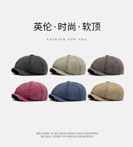 New Wash Cotton 8 Panels Newsboy Cap Faded Vintage Newsboy <b>Hat</b> - Product Image 3