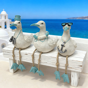 Ornement d'oiseau suspendu, décoration paysagère de jardin, décoration créative en résine pour <span class=keywords><strong>terrasse</strong></span> et jardin, oiseau marin - Product Image 4