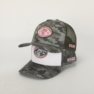 BSCI bán buôn tùy chỉnh Mens thêu logo Chất lượng cao 5 bảng CHA hat quân đội màu xanh lá cây <span class=keywords><strong>Camo</strong></span> Polyester thể thao gorras OEM trucker cap - Product Image 1