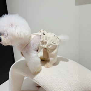 JM-Pantalon à bretelles Doggy Cowboy en denim <span class=keywords><strong>noir</strong></span> <span class=keywords><strong>et</strong></span> <span class=keywords><strong>blanc</strong></span>, style ours en peluche, poméranien, denim 100% coton - Product Image 2