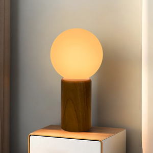 Nhà Máy Giá Tốt Bảng Đêm Đèn Phòng Đèn Cá Tính Nghệ Thuật Bắc Âu Nhà Hàng Đèn Gỗ Cơ Sở Và Thủy Tinh Bóng Ánh Sáng - Product Image 2