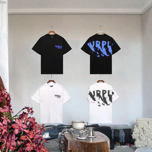 เสื้อยืดแขนสั้นสีม่วงสำหรับผู้หญิง ดีไซน์เนอร์ คุณภาพสูงสุด ผ้าฝ้าย 100% ระบายอากาศได้ดี ผ้าถัก ลายพิมพ์ลำลอง สำหรับคู่รัก - Product Image 3