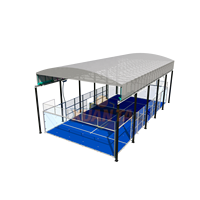 Terrain de padel avec toit en dôme gonflable 20x10m, auvent motorisé électrique, température contrôlée, intérieur/extérieur toutes saisons