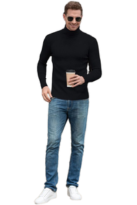 Maglione da <span class=keywords><strong>Uomo</strong></span> a Collo Alto <span class=keywords><strong>Slim</strong></span> Fit Tinta Unita per Autunno e Inverno, Pullover Intrecciato alla Moda - Product Image 6