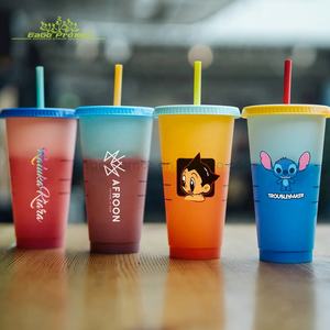2023 2024 son en popüler hazır gemi plastik 24 oz sihirli kullanımlık kahve değişen renk parti bardağı tumbler - Product Image 5