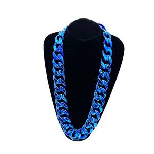 Cadena de Oro Grande de color europeo y americano, collar de oro grande cubano para rendimiento de club nocturno de plástico galvanizado UV - Product Image 3