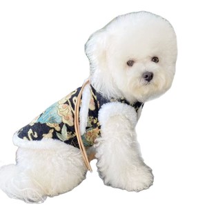 Ropa de Invierno para Mascotas, Estilo Chino, Traje Tang para Perros, Forrado de Felpa, Chaleco Acolchado de Algodón para Festivales - Product Image 5