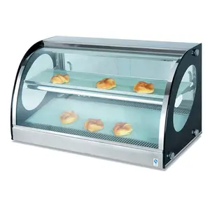 Comptoir en aluminium pour snacks, certifié CE, meilleurs ventes, 2 couches, affichage chauffant pour les aliments, vitrine