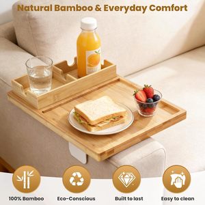 <span class=keywords><strong>Plateau</strong></span> de canapé 2-en-1 en bambou avec pieds métalliques et porte-gobelet amovible, <span class=keywords><strong>plateau</strong></span> de canapé réglable <span class=keywords><strong>pour</strong></span> salon - Product Image 5
