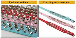 Collare a forma di cane con collare a forma di cane con rivetto in pelle di gatto collari per cani resistenti per cani - Product Image 6