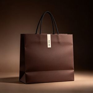 Custom low MOQ Kraft Paper Shopping <b>Bag</b> With Twisted Handles <b>Gold</b> Stamp Luxury Standard Flat <b>Bag</b> For Business And Shopping - Product Image 2