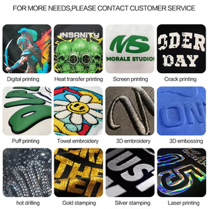 Мужское худи оверсайз из 100% хлопка с 3D-тиснением, тяжелое, высококачественное, с индивидуальным тиснением, в стиле стритвир - Product Image 4