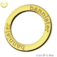 Aksesoris Tas Berlapis Emas, Ring O, Perlengkapan Kustom, Nama Terukir, Ring Bulat, Nama Merek, Gesper Logam Pipih untuk Pakaian