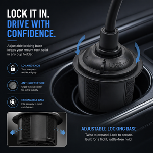 Universal 360 Rotatable Car Cup <strong>Holder</strong> <strong>Phone</strong> Mount Adjustable Gooseneck Cell <strong>Phone</strong> <strong>Holder</strong> for Truck SUV - Product Image 4